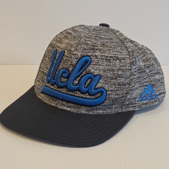 Adidas UCLA Bruins Hat Adult Script Adjustable Snapback Gray Blue Flat Bill - Picture 1 of 12